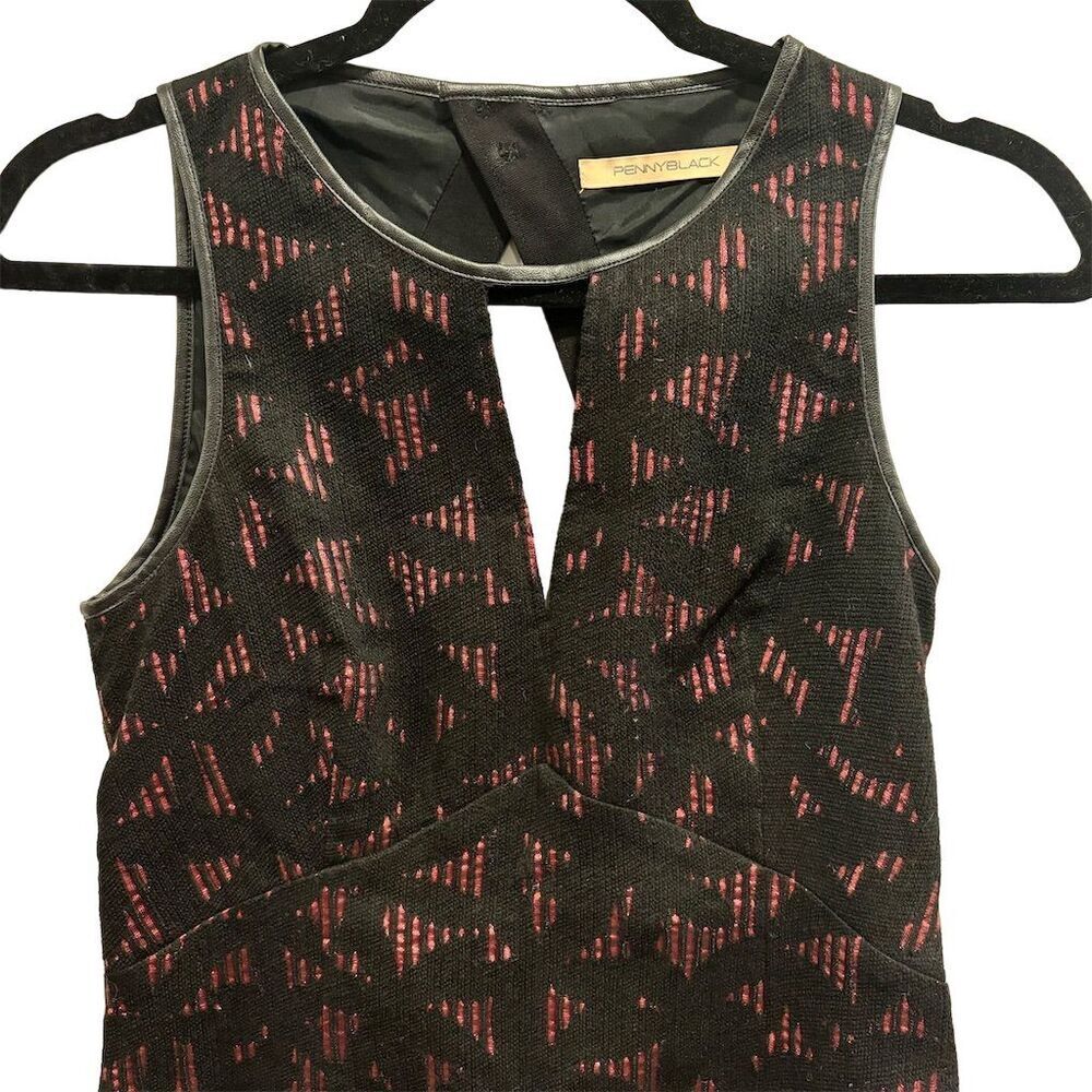 PennyBlack Women's Black & Pink Sleeveless Knee Length Dress Size 4